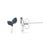 Haus of Brilliance Sterling Silver Blue Treated Diamond Accent Leaf Stud Earrings For Sale - Image 4 of 4