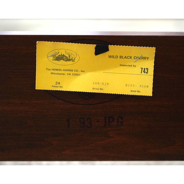 Henkel Harris Model 160 Cherry Queen Size Poster Bed For Sale - Image 17 of 17