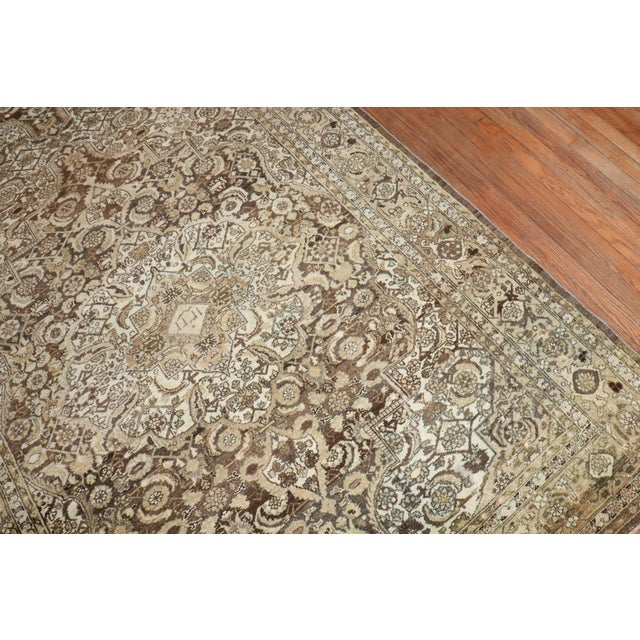 Antique Zabihi Collection Persian Malayer Brown Corridor Runner - 5'5" x 17'6" For Sale - Image 9 of 12