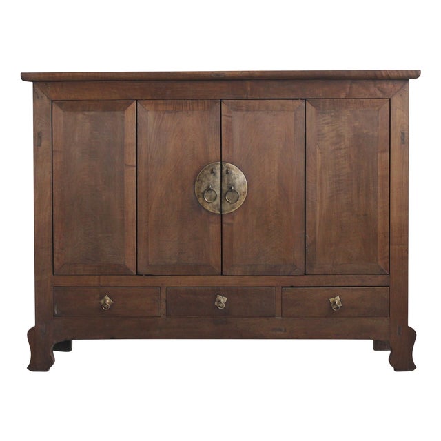 Large Walnut Storage Cabinet For Sale
