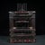 Rosewood Birdcage With Gemstone Inlay and Ceramic Feeders For Sale - Image 9 of 9