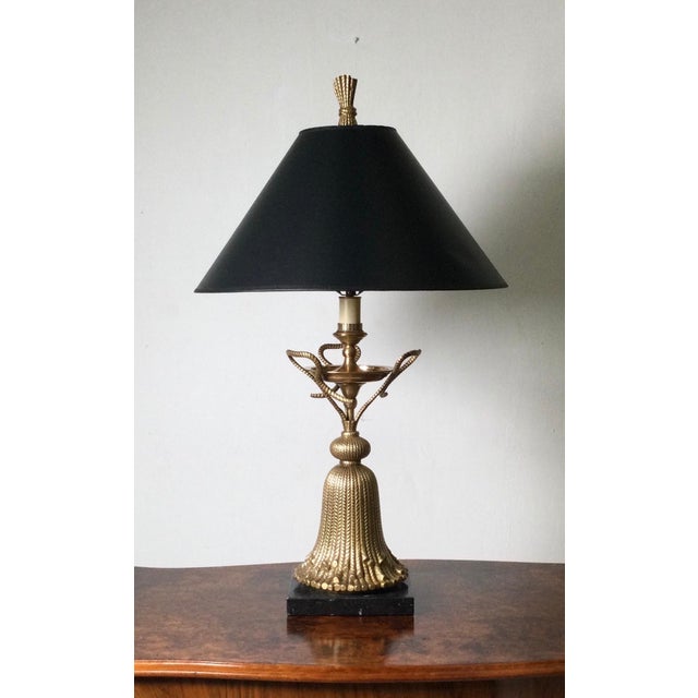 1990s Cast Burnished Brass Chapman Table Lamp For Sale - Image 9 of 10