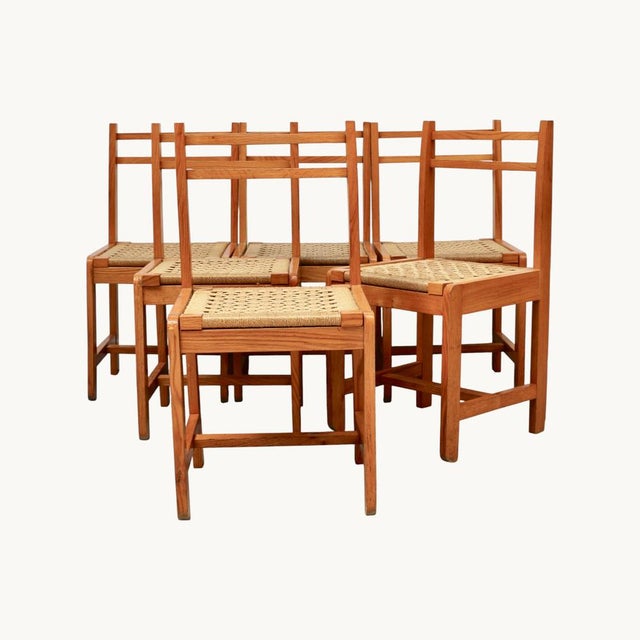 ItalianLight Wood Chairs, 1960s, Set of 6 For Sale - Image 10 of 10