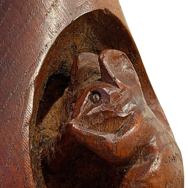 20th Century English Carved Oak Pear With Mouse For Sale - Image 9 of 10