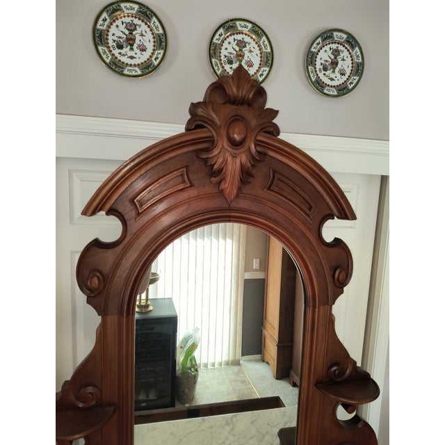 Victorian Mid 19th Century Antique Victorian Mahogany Marble-Top Dresser With Mirror For Sale - Image 3 of 8
