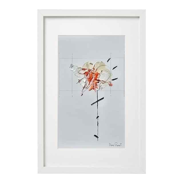 Framed Organic Modern Minimalist Flower Study | Botanical Painting | Herbarium Wall Art For Sale