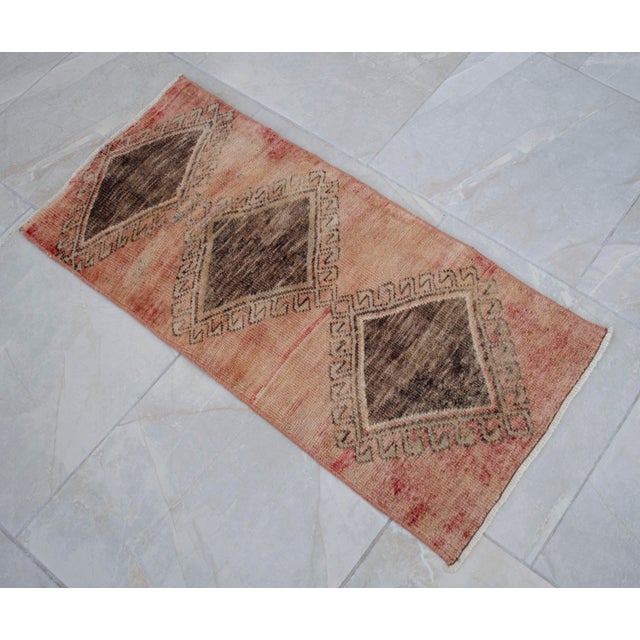 1970s Vintage Hand Knotted Small Rug For Sale - Image 13 of 15