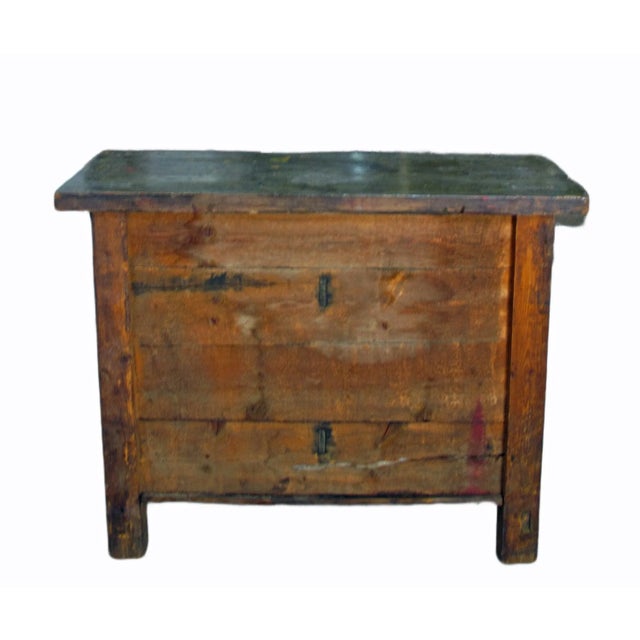 Rustic Red/Green Antique Cabinet For Sale - Image 10 of 11