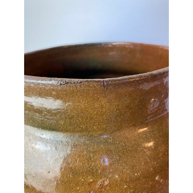 Contemporary Antique French Glazed Terracotta Confit Pot, Southwest France For Sale - Image 3 of 12
