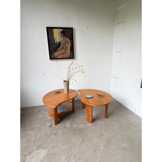 Elm Drop Coffee Tables, 1970s, Set of 2 For Sale - Image 6 of 18
