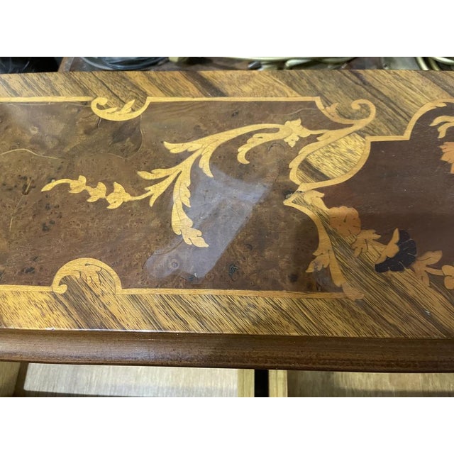 Italian Marquetry Bombe Secretaire Desk with Drop-Front, 1950s For Sale - Image 10 of 17