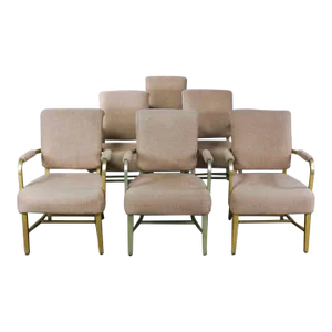 Mid Century Machine Age Aluminum Goodform Armchairs by General Fireproofing Set 6