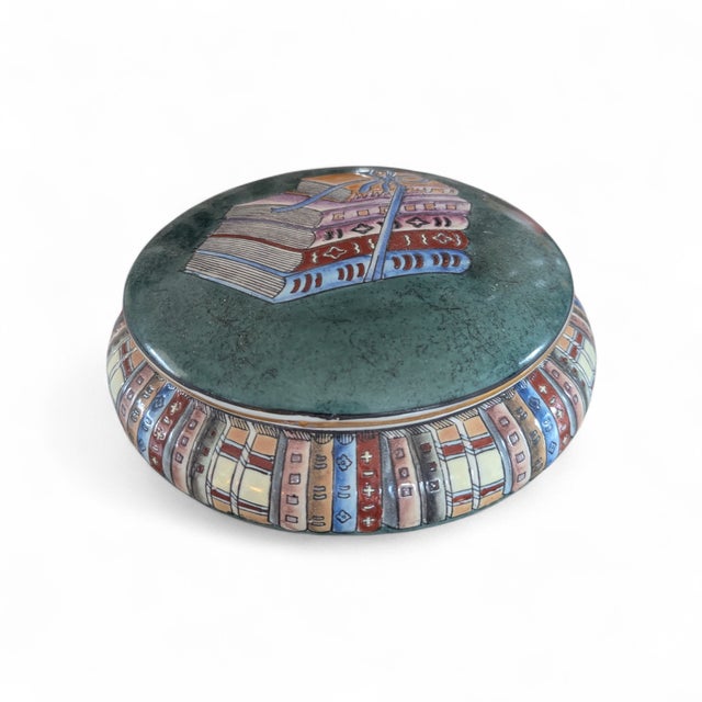 Vintage Maitland Smith Style Stacked Book Ceramic Keep All Boxes- A Pair For Sale In Charlotte - Image 6 of 17