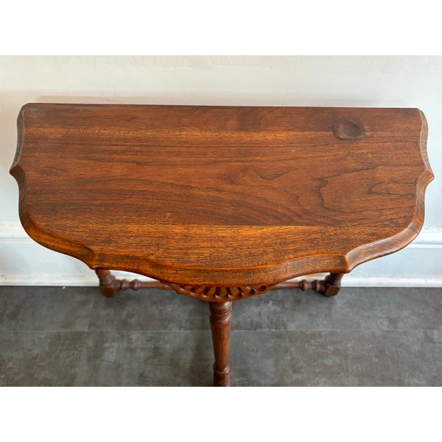 Antique Demi Lune Table With Shell Motif For Sale - Image 6 of 11