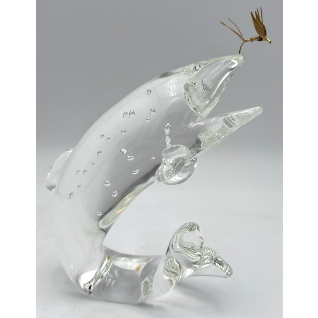 Steuben Glass & 18K Gold “Trout & Fly” by James Houston, Introduced 1966 For Sale - Image 16 of 18