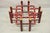 Vintage McGuire Red Rattan Bamboo and Brass Glass Top Square Coffee Table For Sale - Image 4 of 12