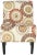 Wood Multi Print Medallion Armless Club Chair For Sale - Image 7 of 7