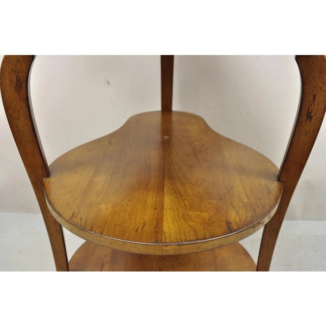 Brown Early 20th Century French Country Provincial Biedermeier Cherry Marble Side Table Ice Bucket Holder For Sale - Image 8 of 12