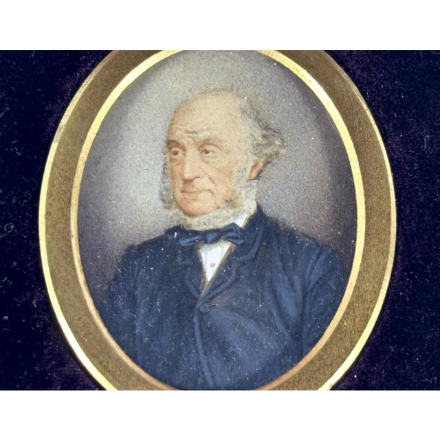 Antique Miniature Portrait Painting of Gentleman in Original Presentation Case For Sale - Image 4 of 10