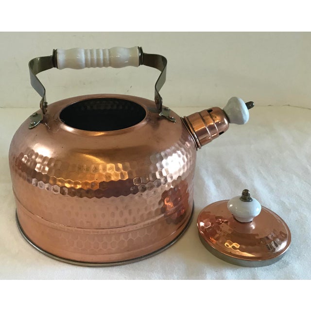 Vintage Hammered Copper Tea Kettle With Ceramic Handle Chairish