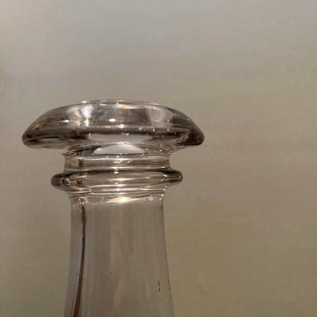 Transparent 1850s Victorian Hand Blown Clear Glass Bottle and Stopper Decanter Jar For Sale - Image 8 of 10
