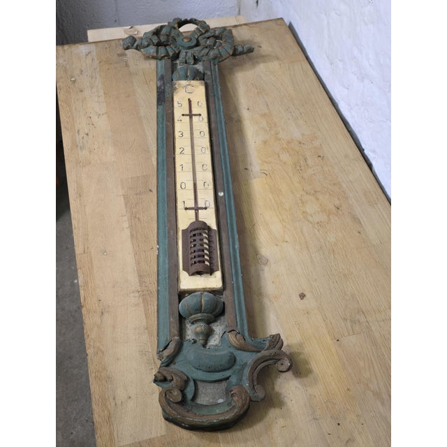 Louis XVI Directoire Style Lacquered Gilt Wood Thermometer, 18th-19th Century For Sale - Image 3 of 14