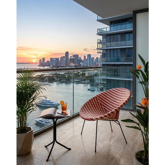 1960s Mid-Century Modern Balinese Vinyl Weave Scoop Chair For Sale - Image 10 of 11