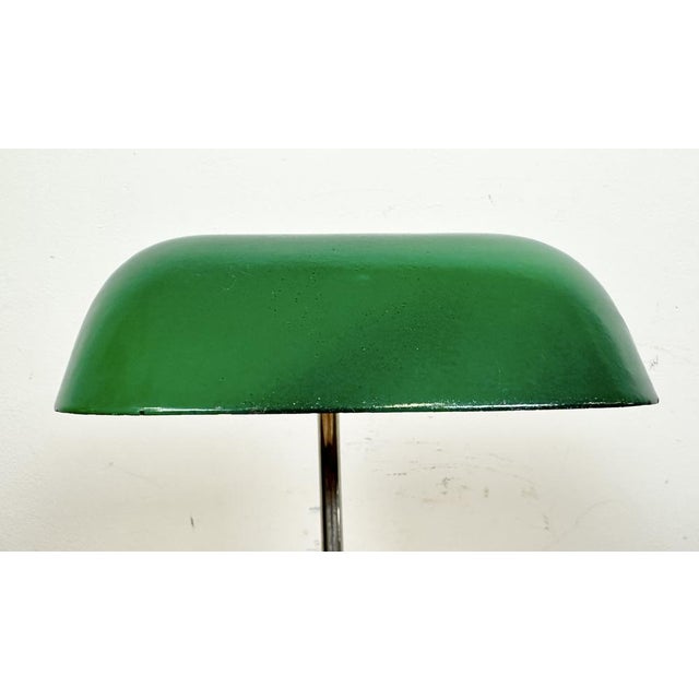 Vintage Green Enamel Bank Lamp, 1950s For Sale - Image 14 of 18