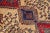 Beautiful Vintage Shiraz hand-knotted Wool rug with the navy blue field. This piece has a red frame and multicolor accents...