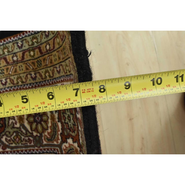Tabriz Mahi Rug 8’10” X 12’6” Black Wool Traditional Hand-Knotted Carpet For Sale - Image 13 of 15