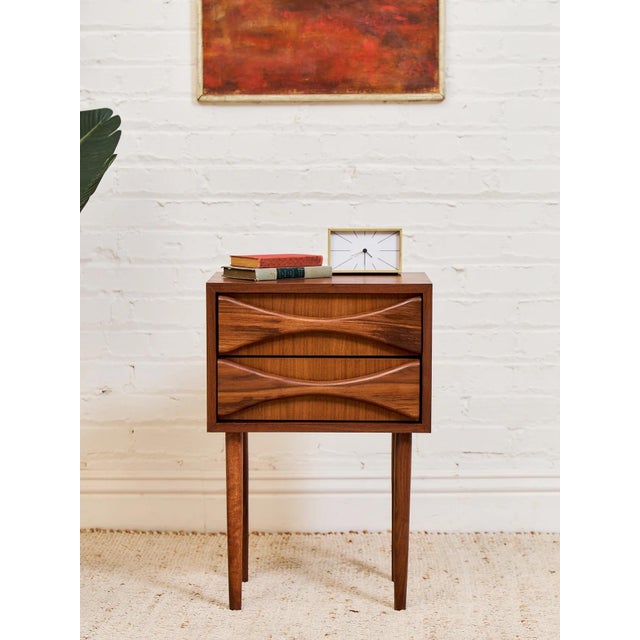 Burnt Umber Sculpted Nightstand in American Walnut For Sale - Image 8 of 12