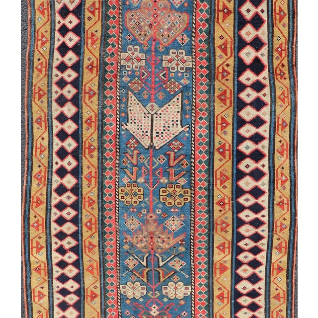Antique Caucasian Shirvan Rug With Tribal Design and Motifs in Vivid Colors For Sale - Image 10 of 12