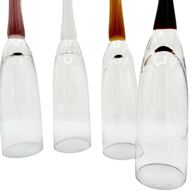 Late 19th Century Set of 5 Mid-Century Hand Blown Art Glass Christmas Tree Toppers – Mixed Colors – 13” Tall For Sale - Image 4 of 10