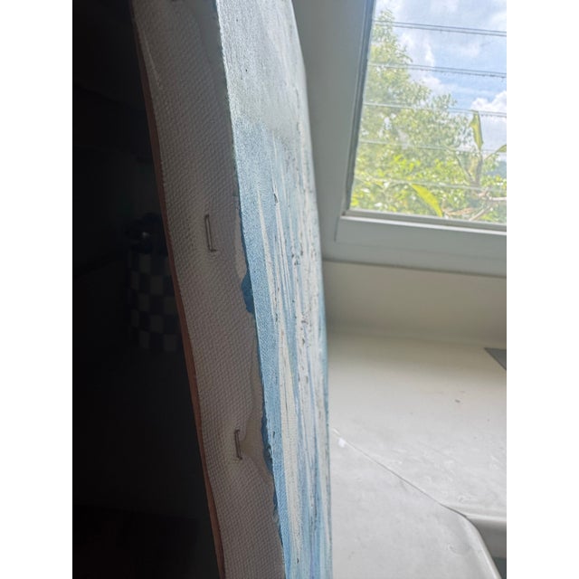 Impressionist Vintage Original Painting of Sailboats Racing For Sale - Image 3 of 9