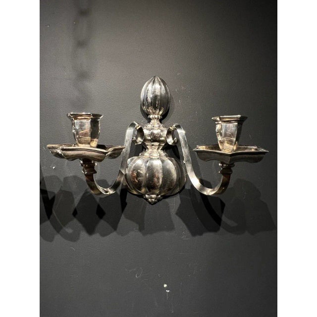 American 1900s Caldwell Silver Plated Sconces - a Pair For Sale - Image 3 of 8