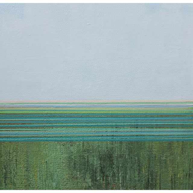 Quiet Between Tides A calming abstract landscape of blue sky, green land, and a distant horizon. Quiet Between Tides...