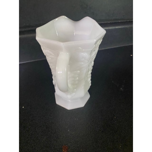 Mid-Century Modern Vintage Anchor Hocking White Milk Glass Grape Pitcher For Sale - Image 3 of 5