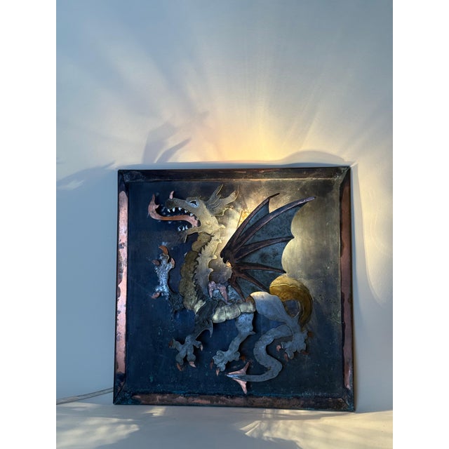 Sculptural Dragon Wall Light in Mixed Metals and Oxidized Copper by Mathieu Matégot, 1970s For Sale - Image 15 of 17