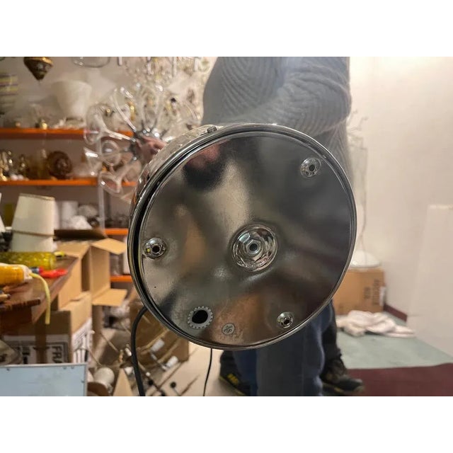 Silver Sputnik Glass & Chrome Floor Lamp, 1980s For Sale - Image 8 of 12