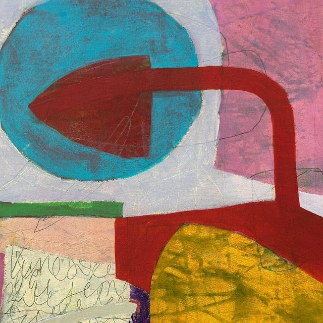 Christiane Corcelle "Open Route Iii" Acrylic and Collage on Canvas, Colorful Abstract Painting With Arrow Shapes, 2026 For Sale - Image 4 of 7