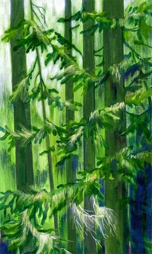 Plein Aire Original Painting, Forest 1, Acrylic Study