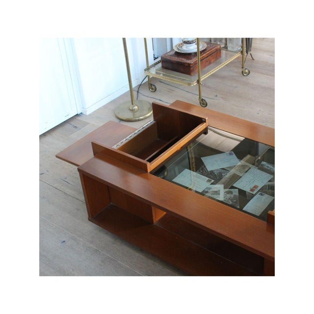 1960s Drop-Leaf Coffee Table with Bar, Italy, 1960s For Sale - Image 5 of 14