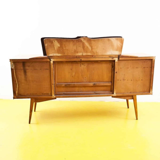 Light Wood Bar Cabinet with Mirror, 1950s For Sale - Image 11 of 12