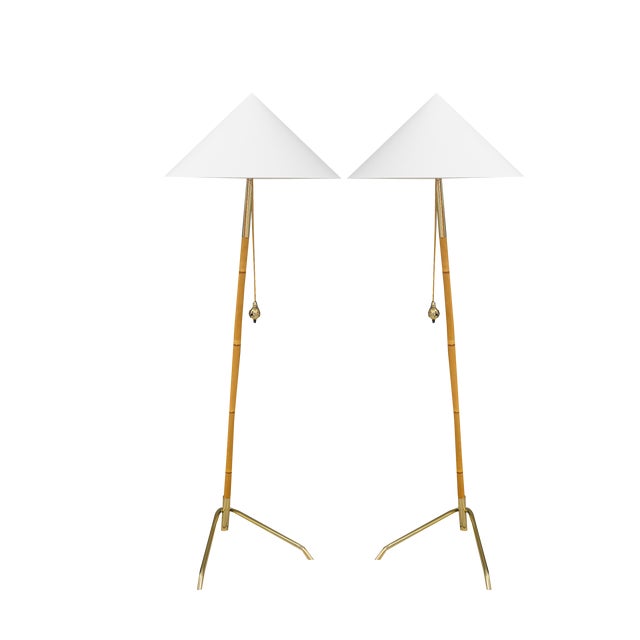 Floor Lamps by Rupert Nikoll, Vienna, 1950s, Set of 2 For Sale