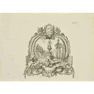 Jean François Poletnich, Dreamy Landscape, Etching, 18th Century For Sale