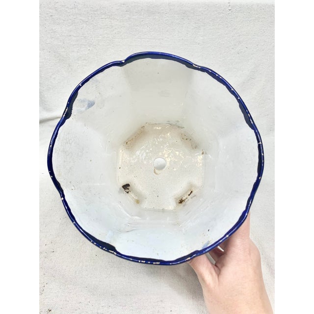 Blue Vintage Mexican Sunflower Planter For Sale - Image 8 of 12