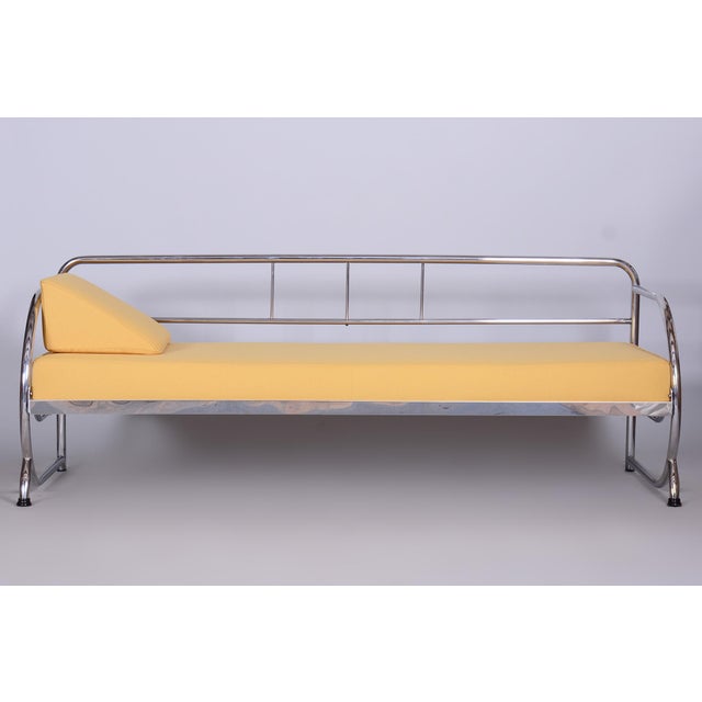Bauhaus Leather and Tubular Chrome Sofa attributed to Robert Slezák, Czech, 1930s For Sale - Image 13 of 15