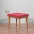Mid-Century Modern Vintage Stool in Red Velvet, 1950 For Sale - Image 3 of 9