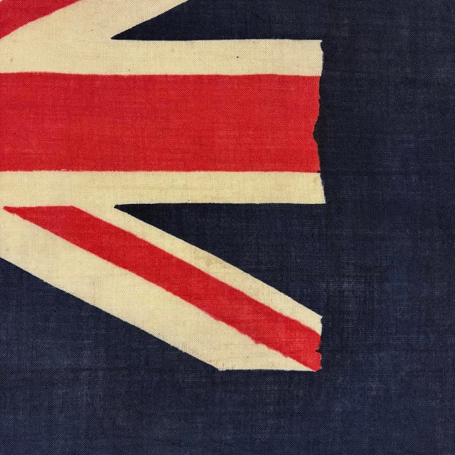 English Vintage Wool Union Jack Flag, British Blue Ensign For Sale - Image 3 of 5