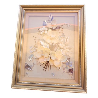 Diorama Framed Flowers Picture from D. Jones, 1970s For Sale
